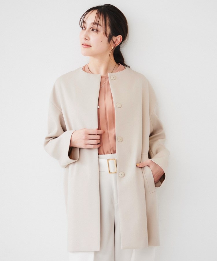 レディースの大きいサイズの服通販(L・LL) | ノーカラーコート レディースの大きいサイズの服通販(L・LL) | ノーカラーコート