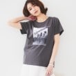 アンタイトル(UNTITLED)の【洗える/ロゴ】プリントジャージTシャツ チャコールグレー(613)