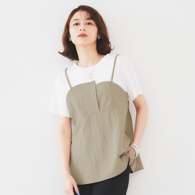 アンタイトル(UNTITLED)の【洗える/Tシャツ】ビスチェドッキングプルオーバー カットソー