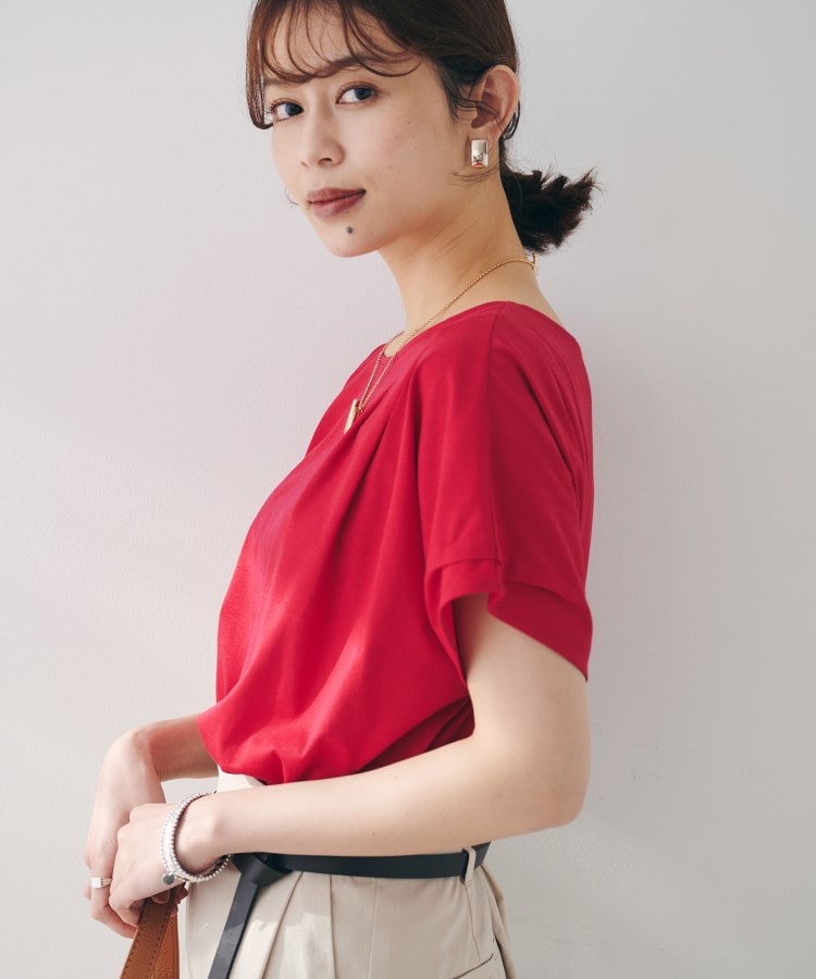 アンタイトル(UNTITLED)の【洗える】タック入りフレンチスリーブプルオーバー20