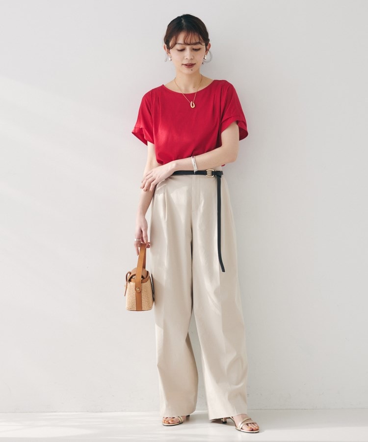 アンタイトル(UNTITLED)の【洗える】タック入りフレンチスリーブプルオーバー22