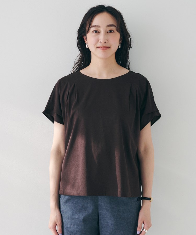 アンタイトル(UNTITLED)の【洗える】タック入りフレンチスリーブプルオーバー25