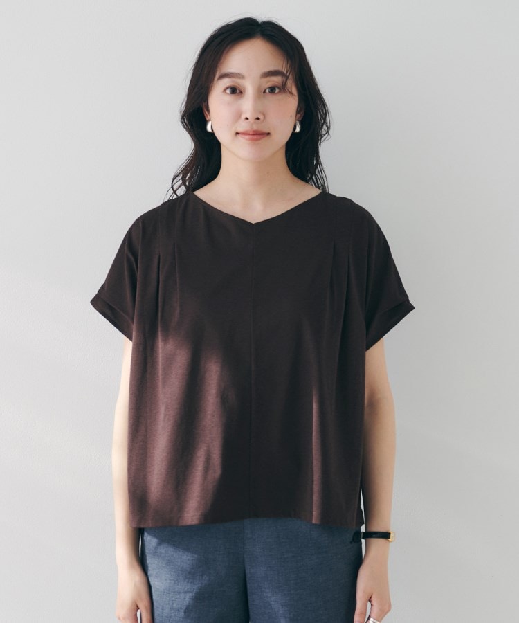 アンタイトル(UNTITLED)の【洗える】タック入りフレンチスリーブプルオーバー28