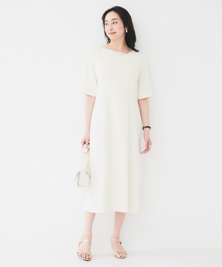 アンタイトル(UNTITLED)の【きれいめ/上品/夏ワンピ】アシメネックワンピース3