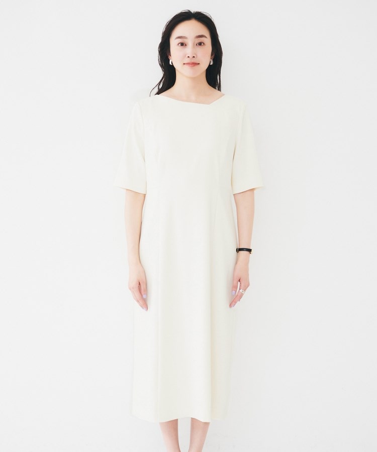 アンタイトル(UNTITLED)の【きれいめ/上品/夏ワンピ】アシメネックワンピース10