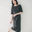 アンタイトル(UNTITLED)の【きれいめ/上品/夏ワンピ】アシメネックワンピース チャコールグレー(014)