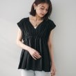 アンタイトル(UNTITLED)の【コットン100/洗える/トレンド】シャーリングブラウス ブラック(019)