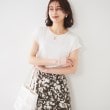 アンタイトル(UNTITLED)の【UVカット/接触冷感/きれいめ/ストレッチ性】サテンドッキングブラウス ホワイト(001)
