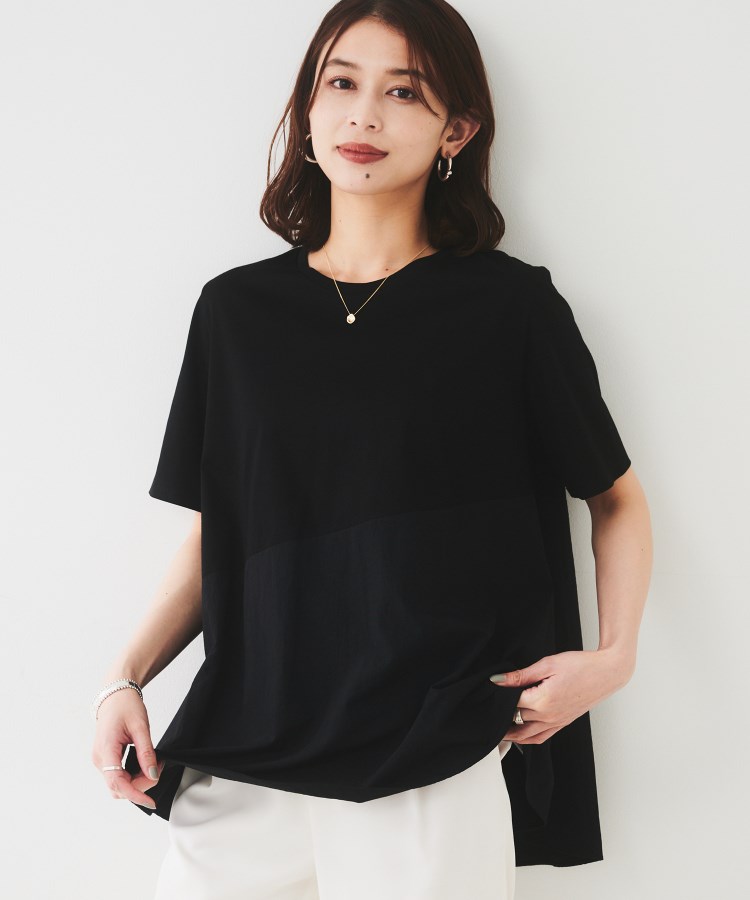 アンタイトル(UNTITLED)の【UVカット/接触冷感/Tシャツ】異素材ドッキングペプラム6
