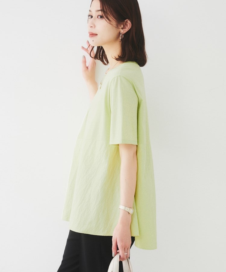 アンタイトル(UNTITLED)の【UVカット/接触冷感/Tシャツ】異素材ドッキングペプラム15