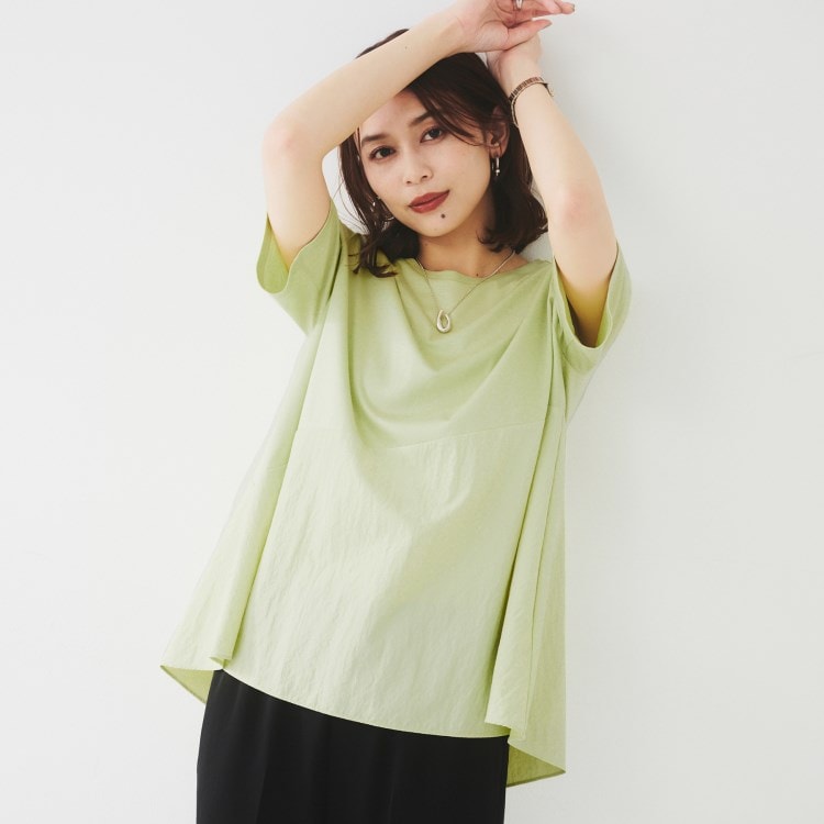 アンタイトル(UNTITLED)の【UVカット/接触冷感/Tシャツ】異素材ドッキングペプラム カットソー