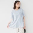 アンタイトル(UNTITLED)の【UVカット/接触冷感/Tシャツ】異素材ドッキングペプラム サックスブルー(090)