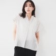 アンタイトル(UNTITLED)の【洗える/スキッパー】フレンチスリーブシアーブラウス10