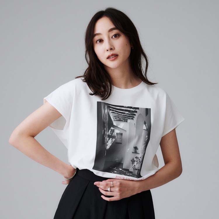 アンタイトル(UNTITLED)の【コットン100/プリントロゴ】フォトTシャツ Ｔシャツ