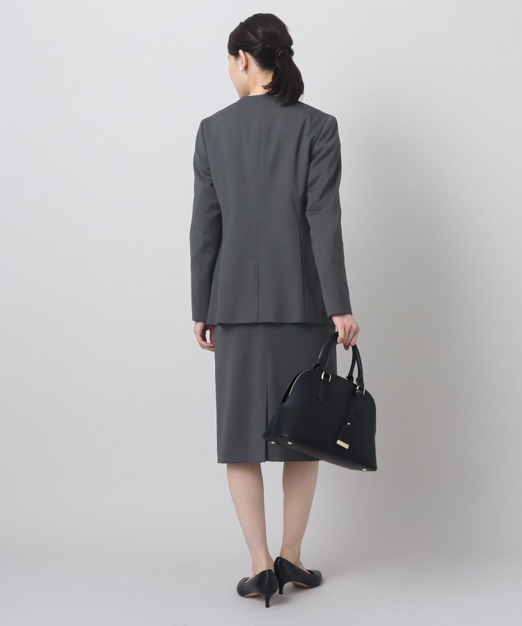軽くて快適！】ウール混 ストレッチノーカラージャケット（ノー