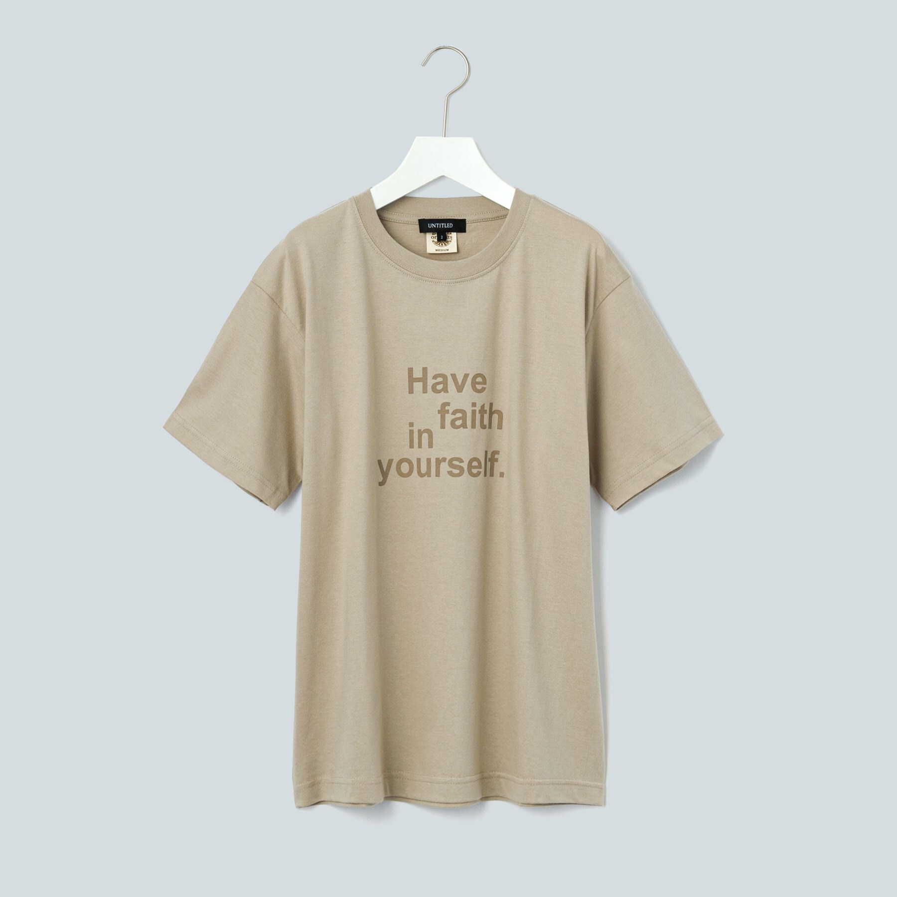 アンタイトル(UNTITLED)の【WORLD for the World】タイポグラフィティロゴTシャツ ライトベージュ(051)