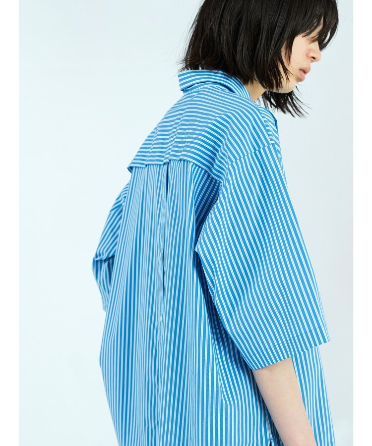  tk.TAKEO KIKUCHI(ティーケー タケオ キクチ) バックボタン半袖ロングシャツ