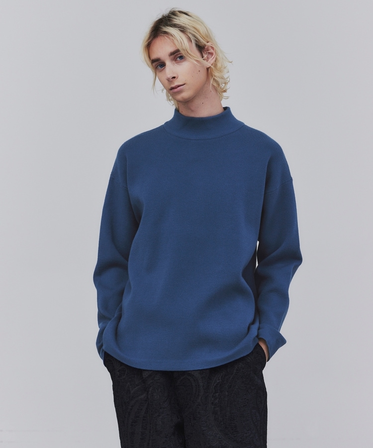 【洗える】モッチモチニット モックネックプルオーバー