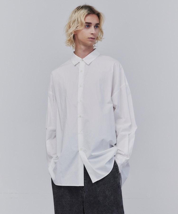 ティーケー タケオ キクチ(tk.TAKEO KIKUCHI)のスーピマコットンビッグシャツ ホワイト(001)