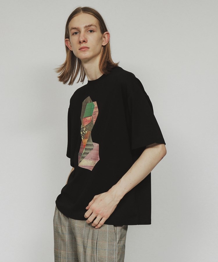 ティーケー タケオ キクチ(tk.TAKEO KIKUCHI)のウッドペインティングTシャツ ブラック(019)