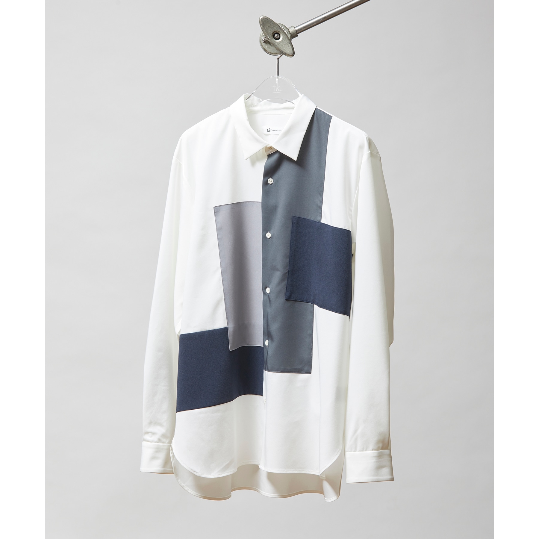 ティーケー タケオ キクチ(tk.TAKEO KIKUCHI)のパッチワークシャツ ホワイト(501)