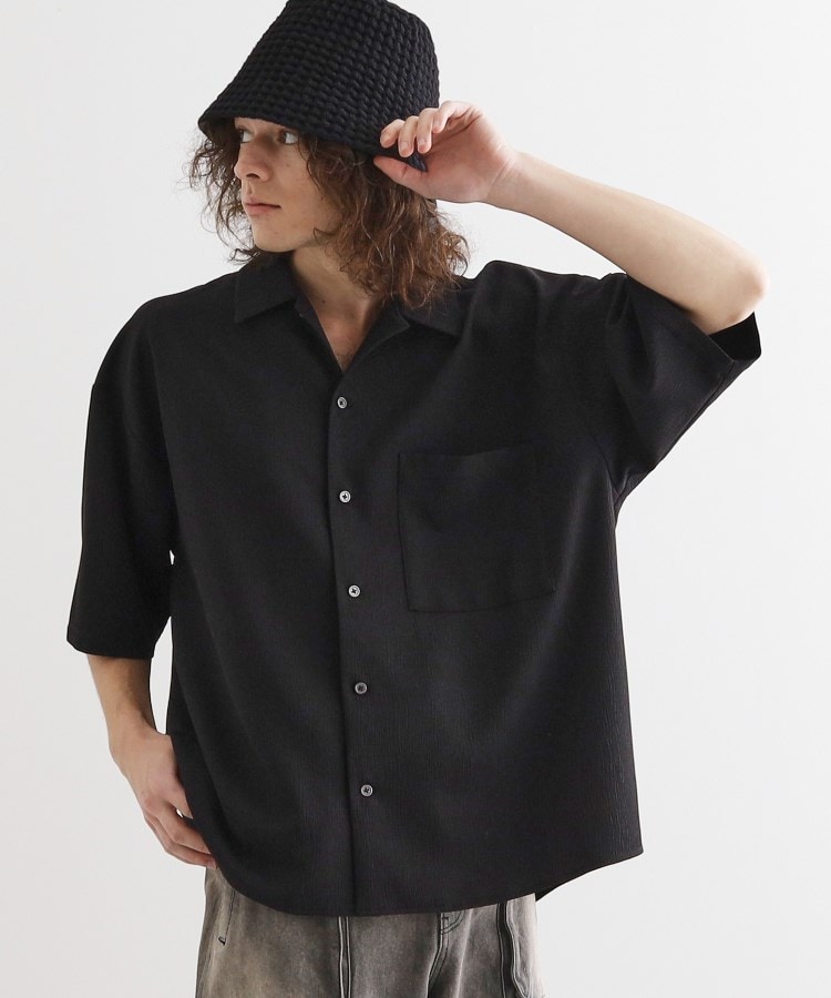 ティーケー タケオ キクチ(tk.TAKEO KIKUCHI)の【セットアップ対応】テッククレープシャツ ブラック(019)