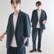 ティーケー タケオ キクチ(tk.TAKEO KIKUCHI)の【セットアップ 2点セット】ダブルテーラード半袖ジャケット＋スラックス ネイビー(094)