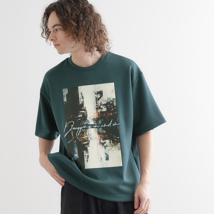 ティーケー タケオ キクチ(tk.TAKEO KIKUCHI)のアーバングラフィックブラシ刺繍Tシャツ Ｔシャツ
