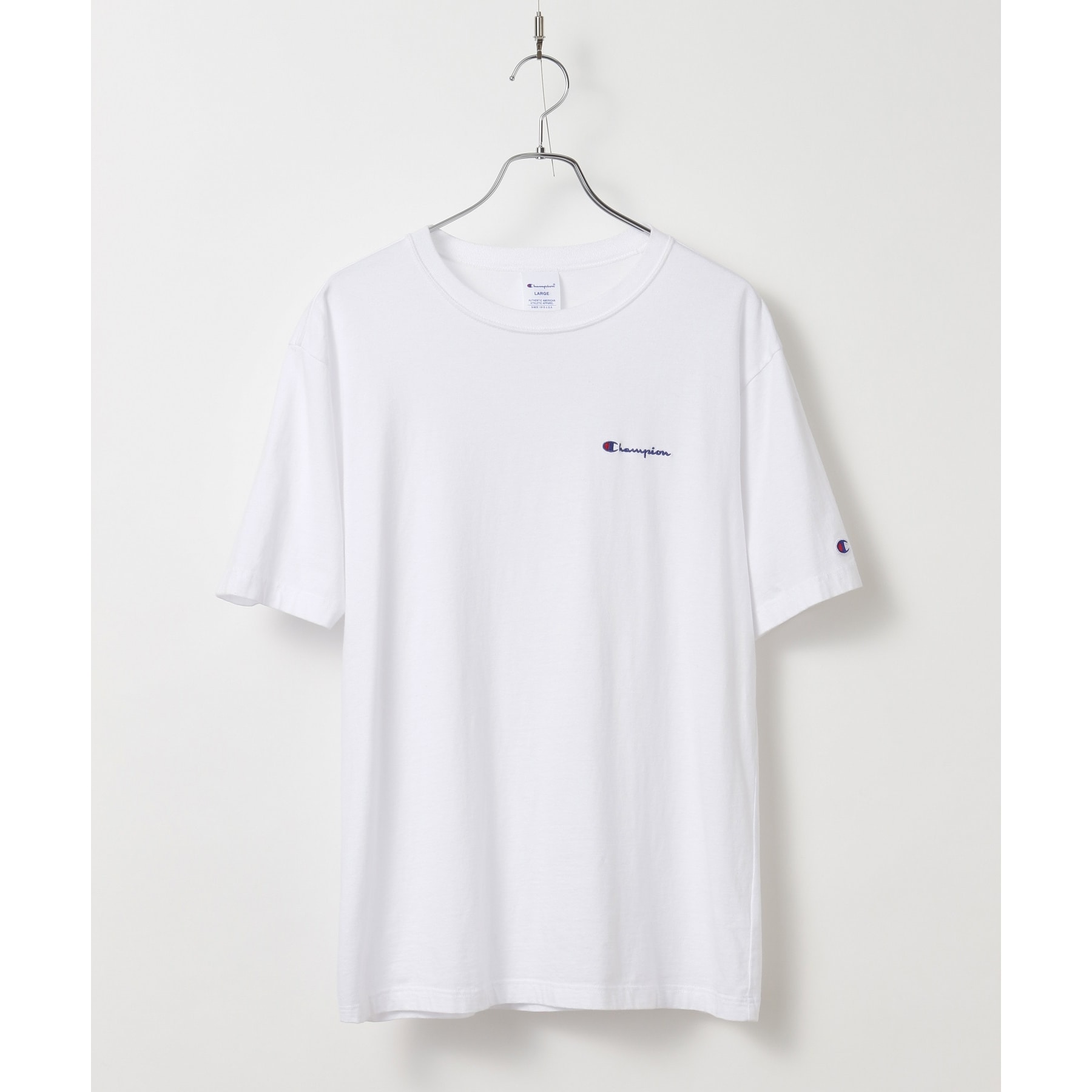 ティーケー タケオ キクチ(tk.TAKEO KIKUCHI)のChampion for tk.TAKEO KIKUCHI ロゴ刺繍Tシャツ ホワイト(001)