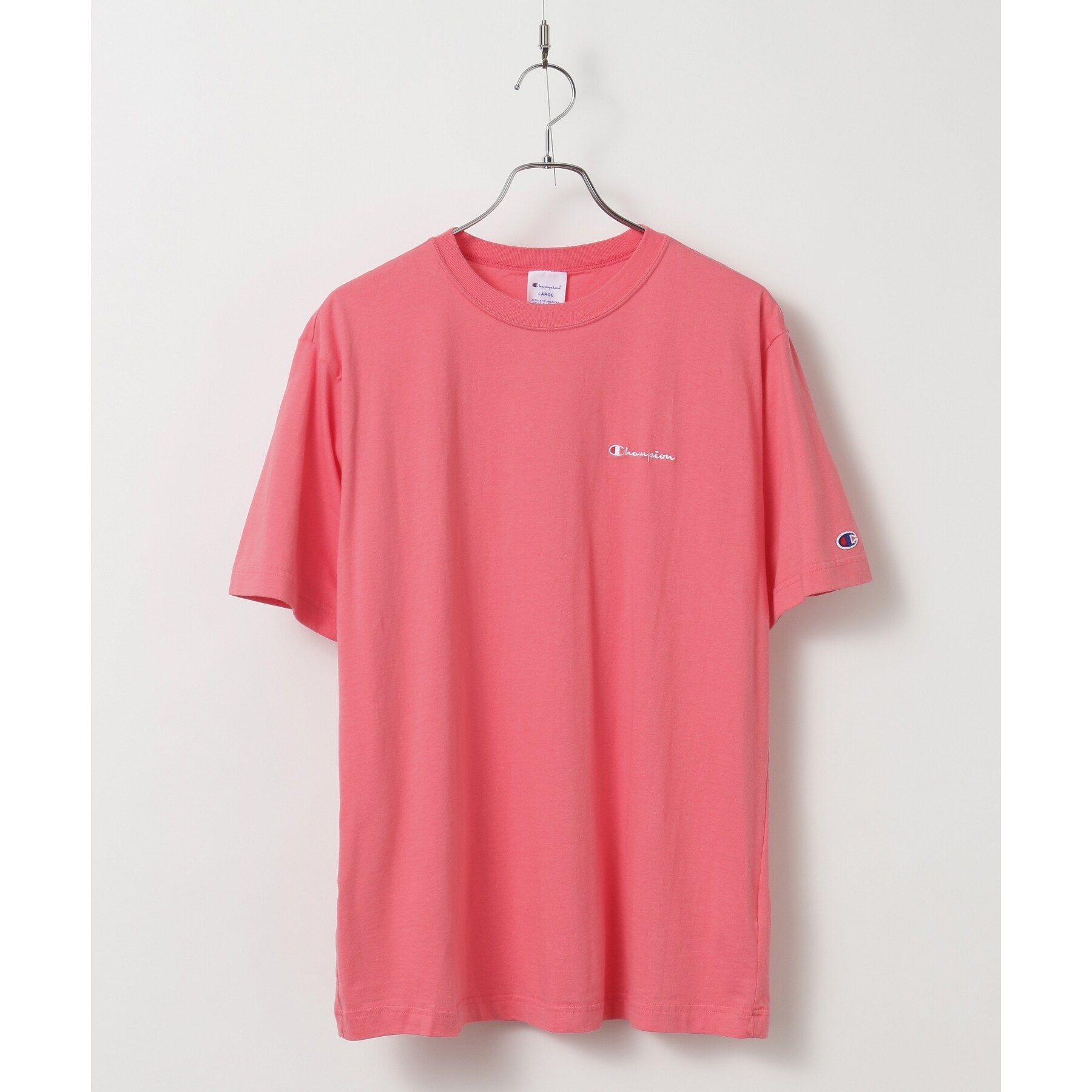 ティーケー タケオ キクチ(tk.TAKEO KIKUCHI)のChampion for tk.TAKEO KIKUCHI ロゴ刺繍Tシャツ ピンク(072)