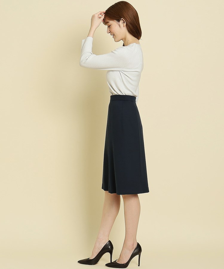 【洗える／日本製／伸縮性／セットアップ可】シルエットの美しさと着心地の良さが叶うAラインスカート