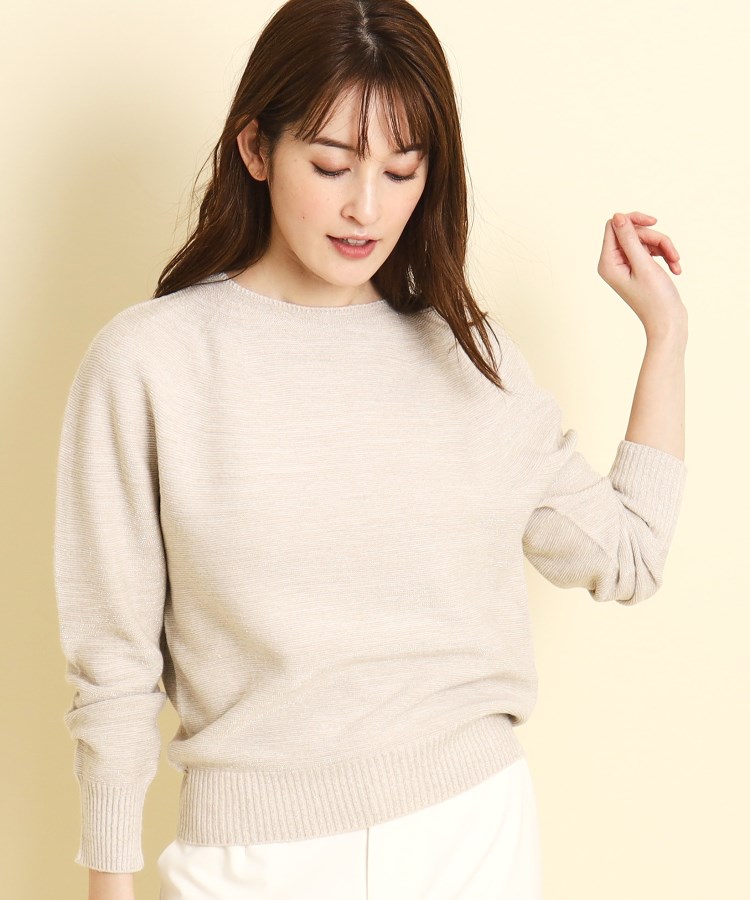 【洗える/日本製/ホールガーメント(R)】上品なラメ混ニット
