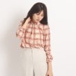 クードシャンス(COUP DE CHANCE)の【洗える】チェック柄ボウタイ風ブラウス1