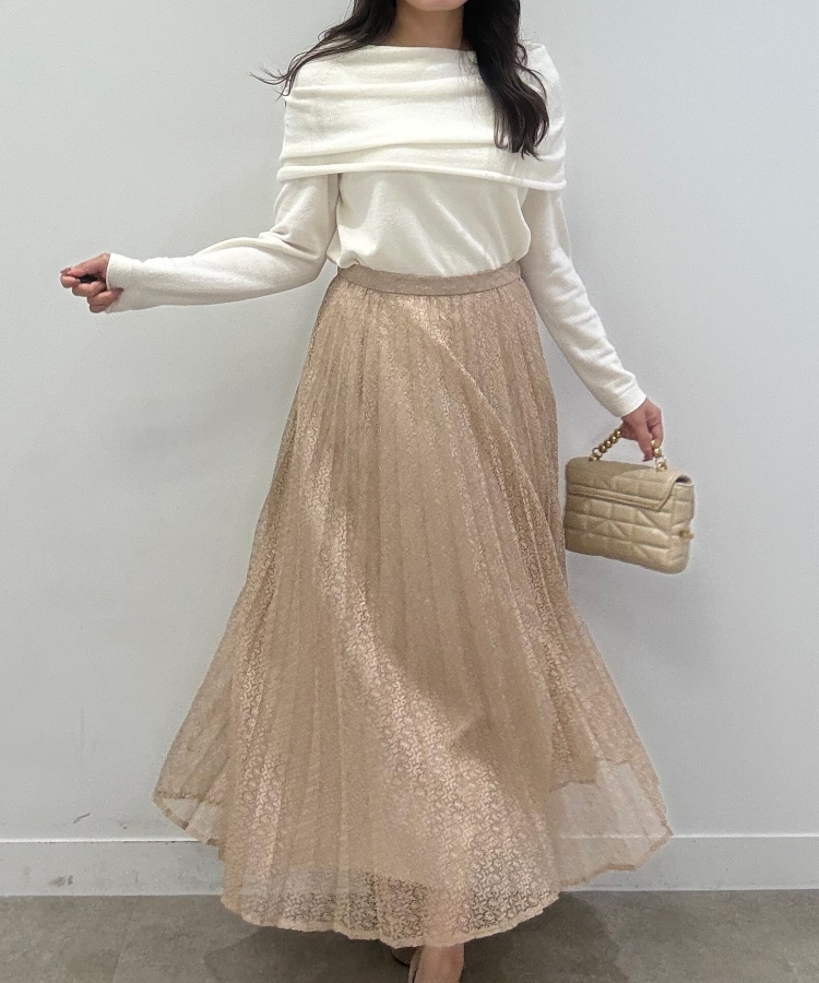 洗える】レースプリーツスカート(マキシ・ロングスカート 洗える】レースプリーツスカート(マキシ・ロングスカート