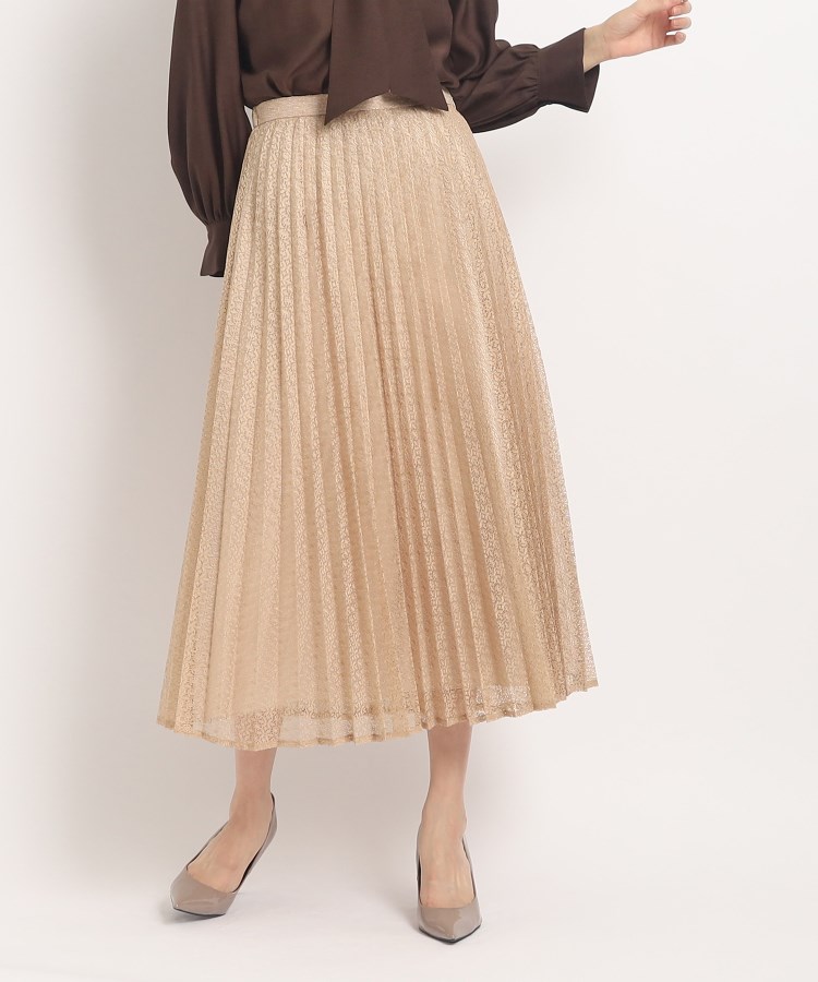 洗える】レースプリーツスカート(マキシ・ロングスカート 洗える】レースプリーツスカート(マキシ・ロングスカート