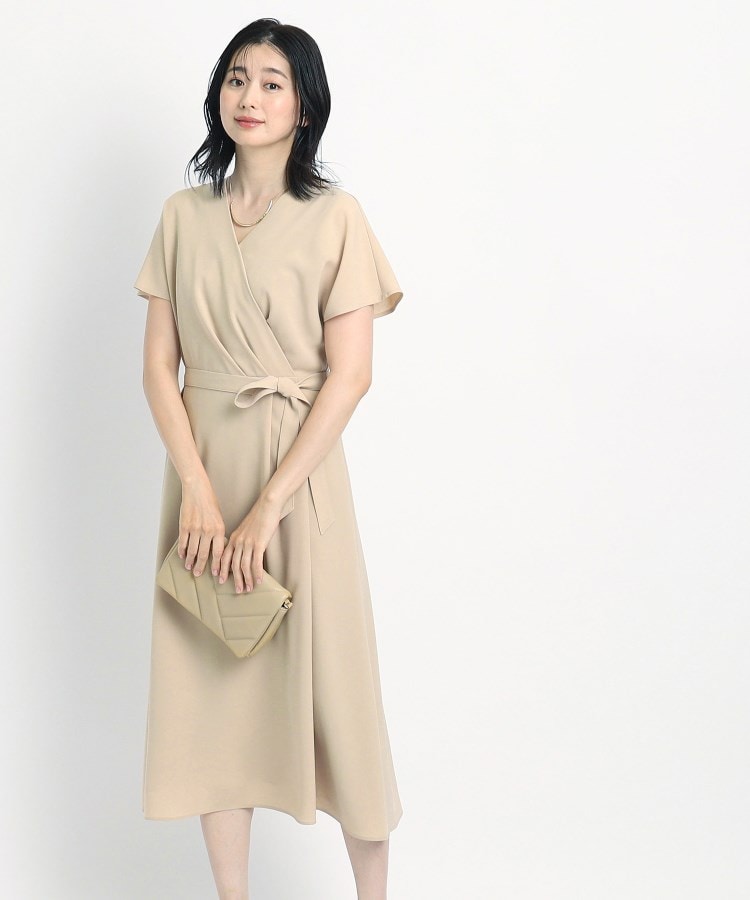クードシャンス(COUP DE CHANCE)の【洗える／日本製／清涼感】夏におすすめ！女性らしいカシュクール風デザインワンピース1