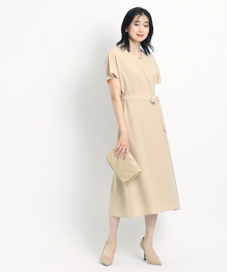 クードシャンス(COUP DE CHANCE)の【洗える／日本製／清涼感】夏におすすめ！女性らしいカシュクール風デザインワンピース3