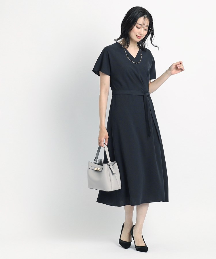クードシャンス(COUP DE CHANCE)の【洗える／日本製／清涼感】夏におすすめ！女性らしいカシュクール風デザインワンピース7