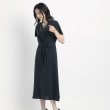 クードシャンス(COUP DE CHANCE)の【洗える／日本製／清涼感】夏におすすめ！女性らしいカシュクール風デザインワンピース ネイビー(094)