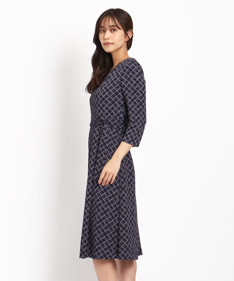 美品✨COUP DE CHANCE 洗える ジオメトリック柄ワンピース 36 S