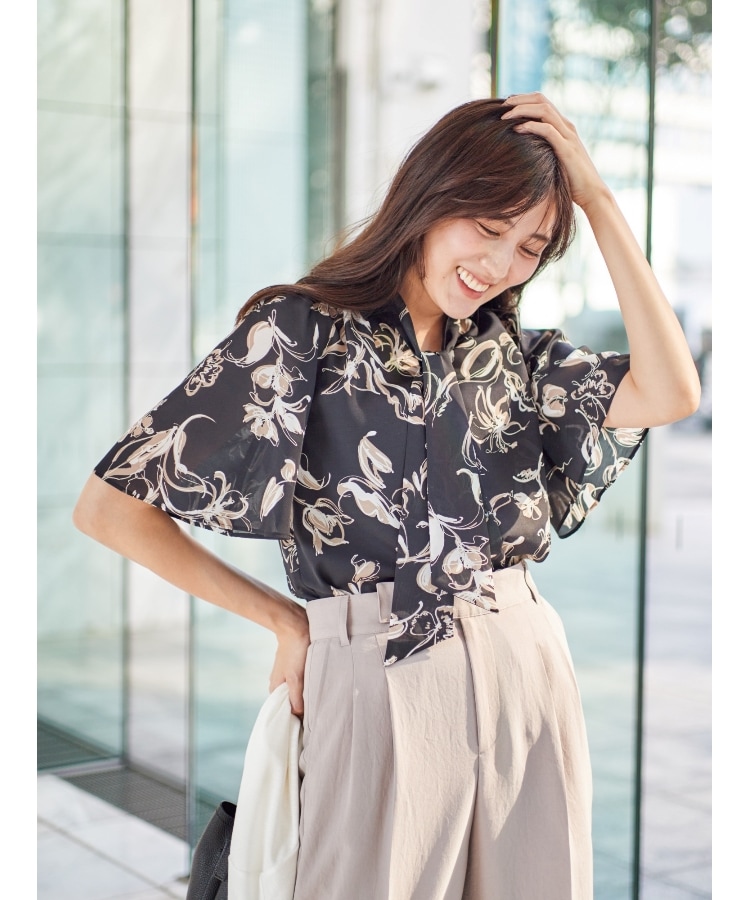 洗える】花柄ジャカードのブラウス(シャツ・ブラウス) | COUP 洗える】花柄ジャカードのブラウス(シャツ・ブラウス) | COUP