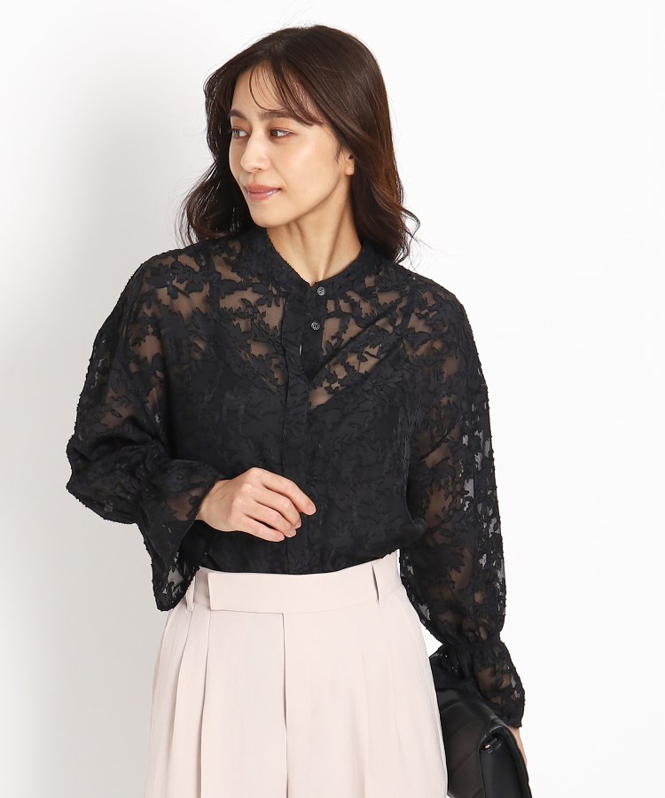 洗える】花柄ジャカードのブラウス(シャツ・ブラウス) | COUP 洗える】花柄ジャカードのブラウス(シャツ・ブラウス) | COUP