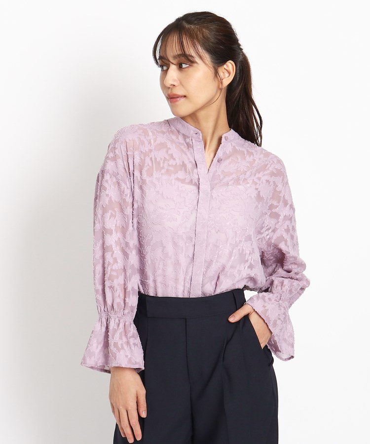 洗える】花柄ジャカードのブラウス(シャツ・ブラウス) | COUP 洗える】花柄ジャカードのブラウス(シャツ・ブラウス) | COUP
