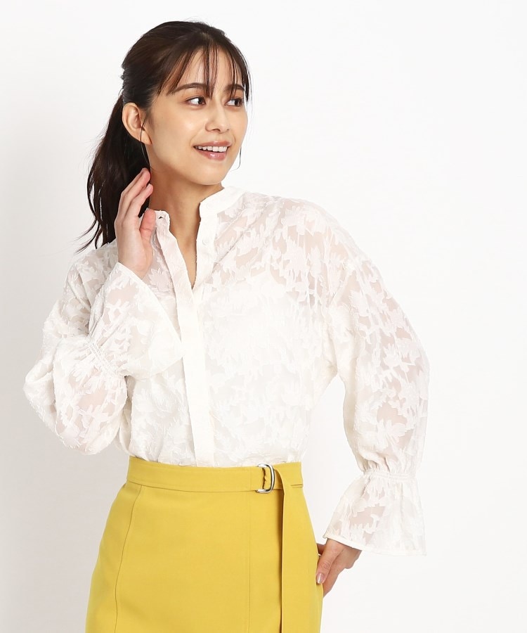 洗える】花柄ジャカードのブラウス(シャツ・ブラウス) | COUP 洗える】花柄ジャカードのブラウス(シャツ・ブラウス) | COUP