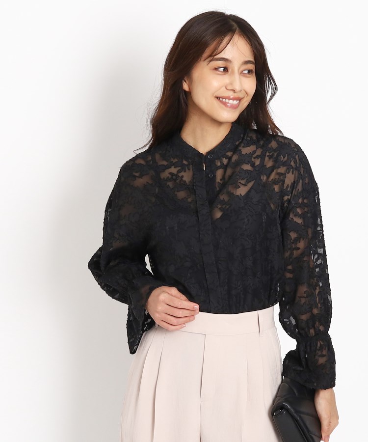 洗える】花柄ジャカードのブラウス(シャツ・ブラウス) | COUP 洗える】花柄ジャカードのブラウス(シャツ・ブラウス) | COUP