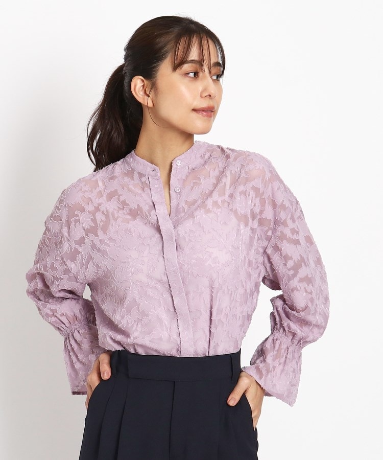 洗える】花柄ジャカードのブラウス(シャツ・ブラウス) | COUP 洗える】花柄ジャカードのブラウス(シャツ・ブラウス) | COUP
