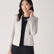 クードシャンス(COUP DE CHANCE)の【日本製／伸縮性／着心地◎／通勤／セットアップ可】拘りの女性らしいシルエット！ノーカラージャケット グレー(012)