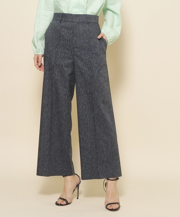 洗える】麻混ストレートワイドパンツ(6~9分丈パンツ) | COUP 洗える】麻混ストレートワイドパンツ(6~9分丈パンツ) | COUP