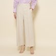クードシャンス(COUP DE CHANCE)の【洗える】麻混ストレートワイドパンツ グレージュ(050)