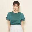 クードシャンス(COUP DE CHANCE)の【洗える】フリル袖プルオーバージャージ ブルーグリーン(097)